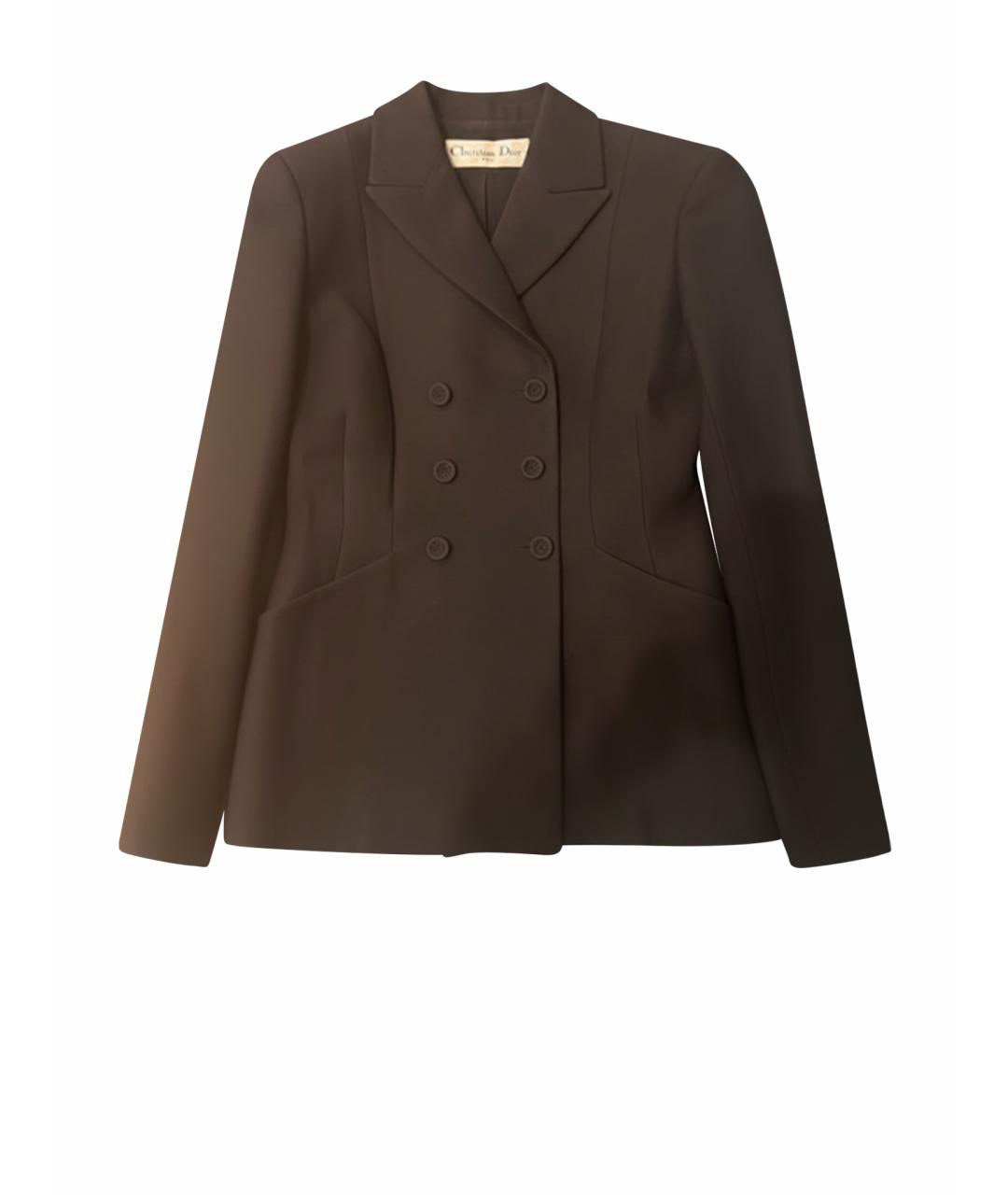 CHRISTIAN DIOR Черный шерстяной жакет/пиджак, фото 1