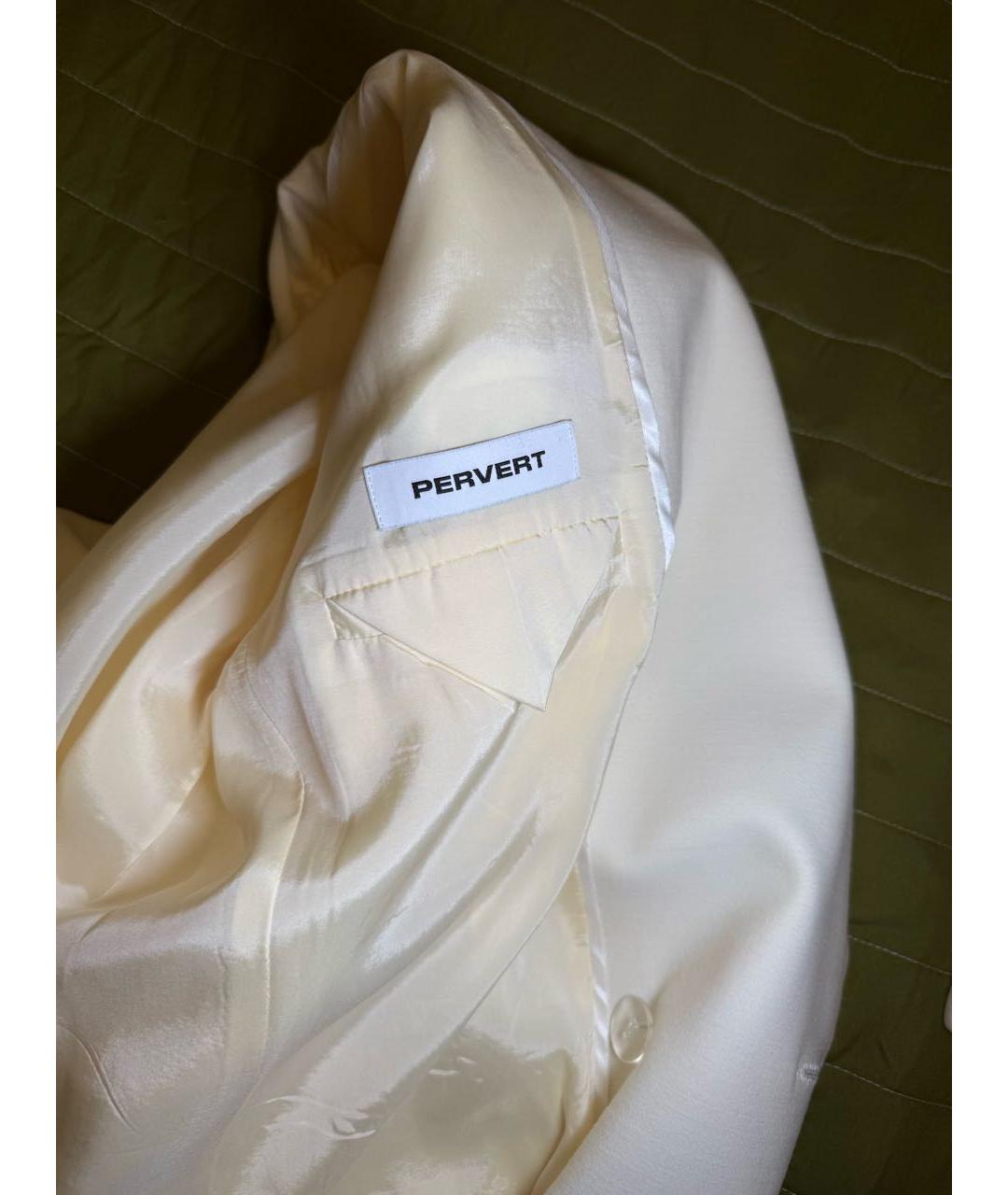 PERVERT Бежевый шерстяной жакет/пиджак, фото 3