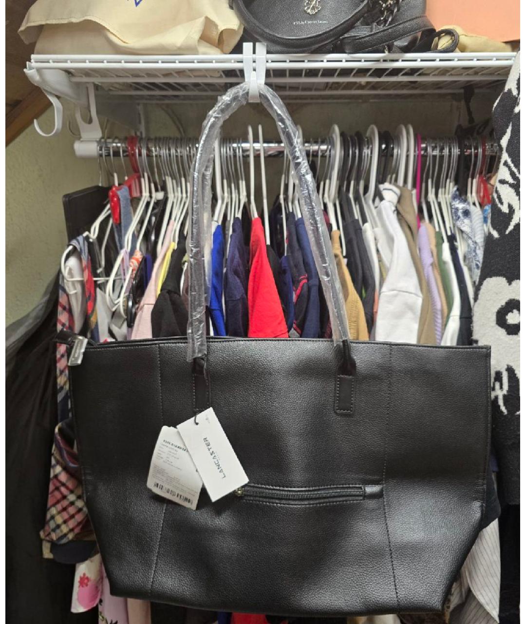 LANCASTER Черная сумка тоут, фото 3