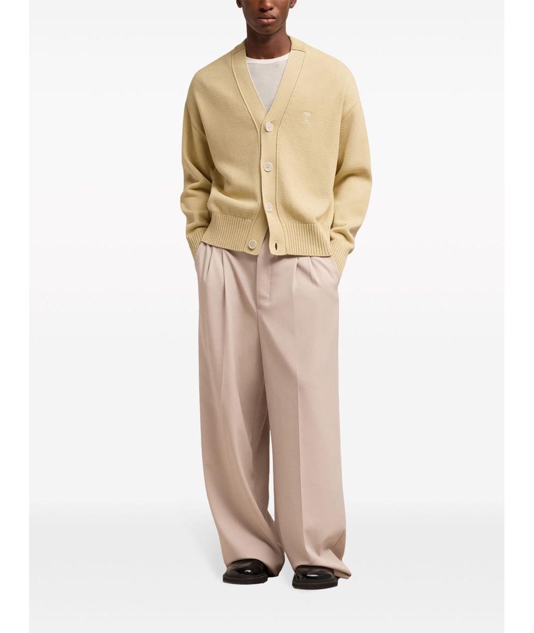 Ami Paris Бежевый шерстяной кардиган, фото 5