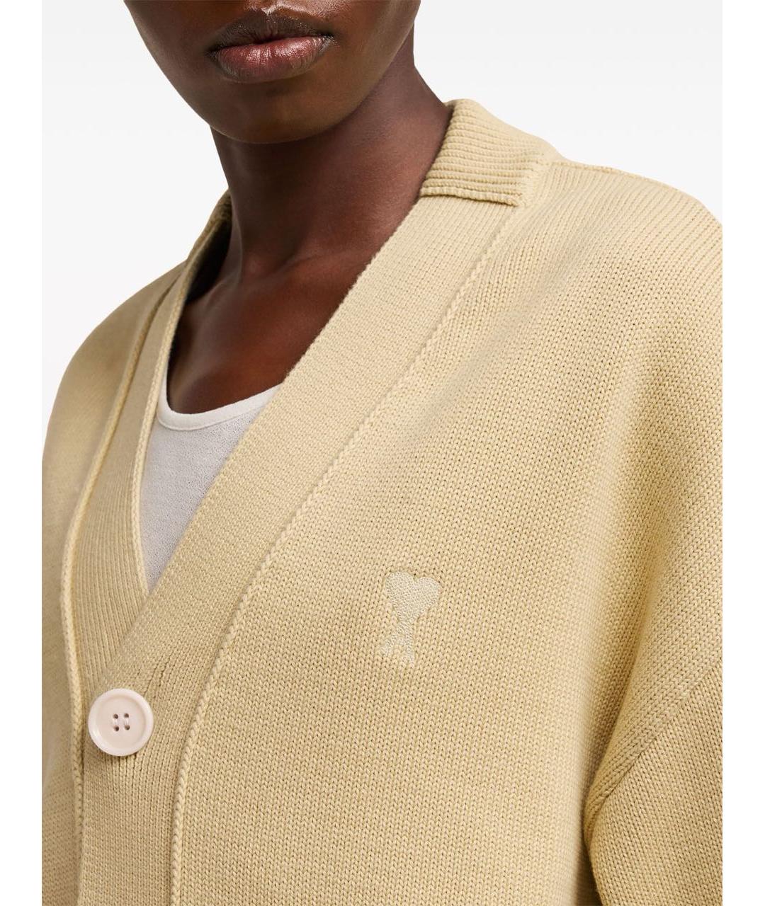 Ami Paris Бежевый шерстяной кардиган, фото 2