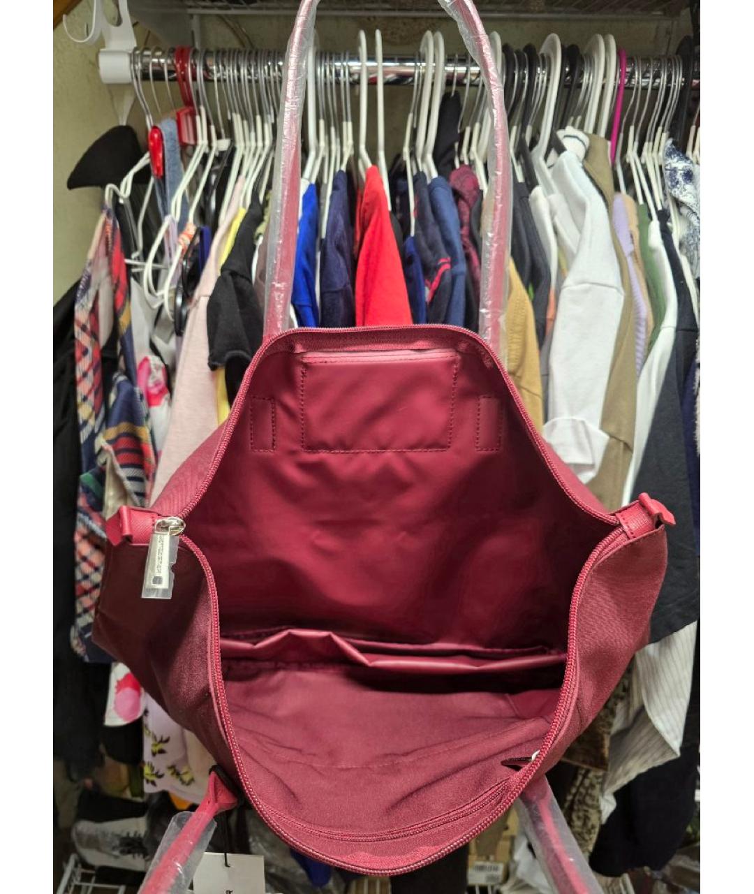 LANCASTER Бордовая сумка тоут, фото 4