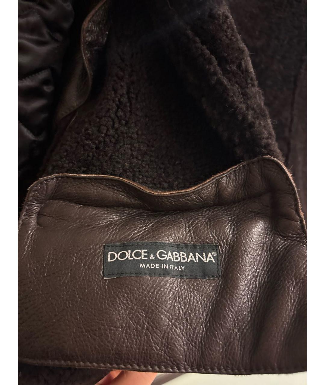 DOLCE&GABBANA Коричневая кожаная дубленка/шуба, фото 5