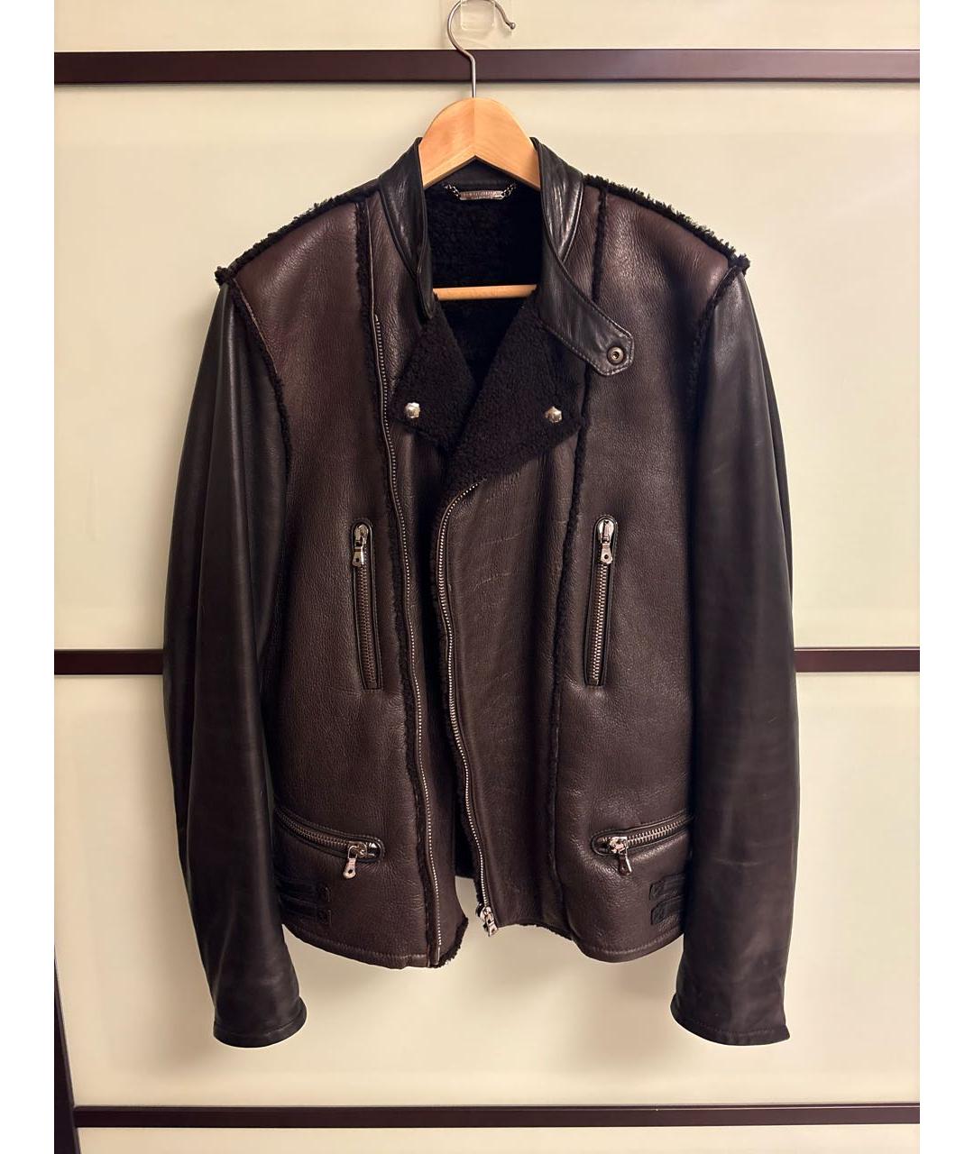 DOLCE&GABBANA Коричневая кожаная дубленка/шуба, фото 8