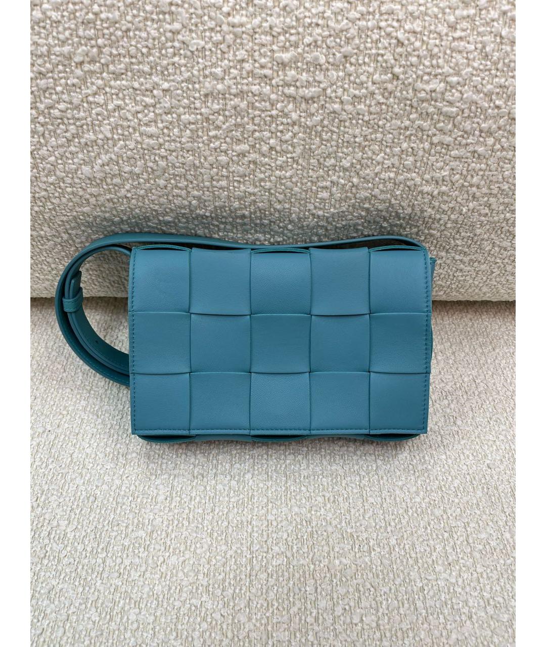 BOTTEGA VENETA Голубая кожаная сумка с короткими ручками, фото 7