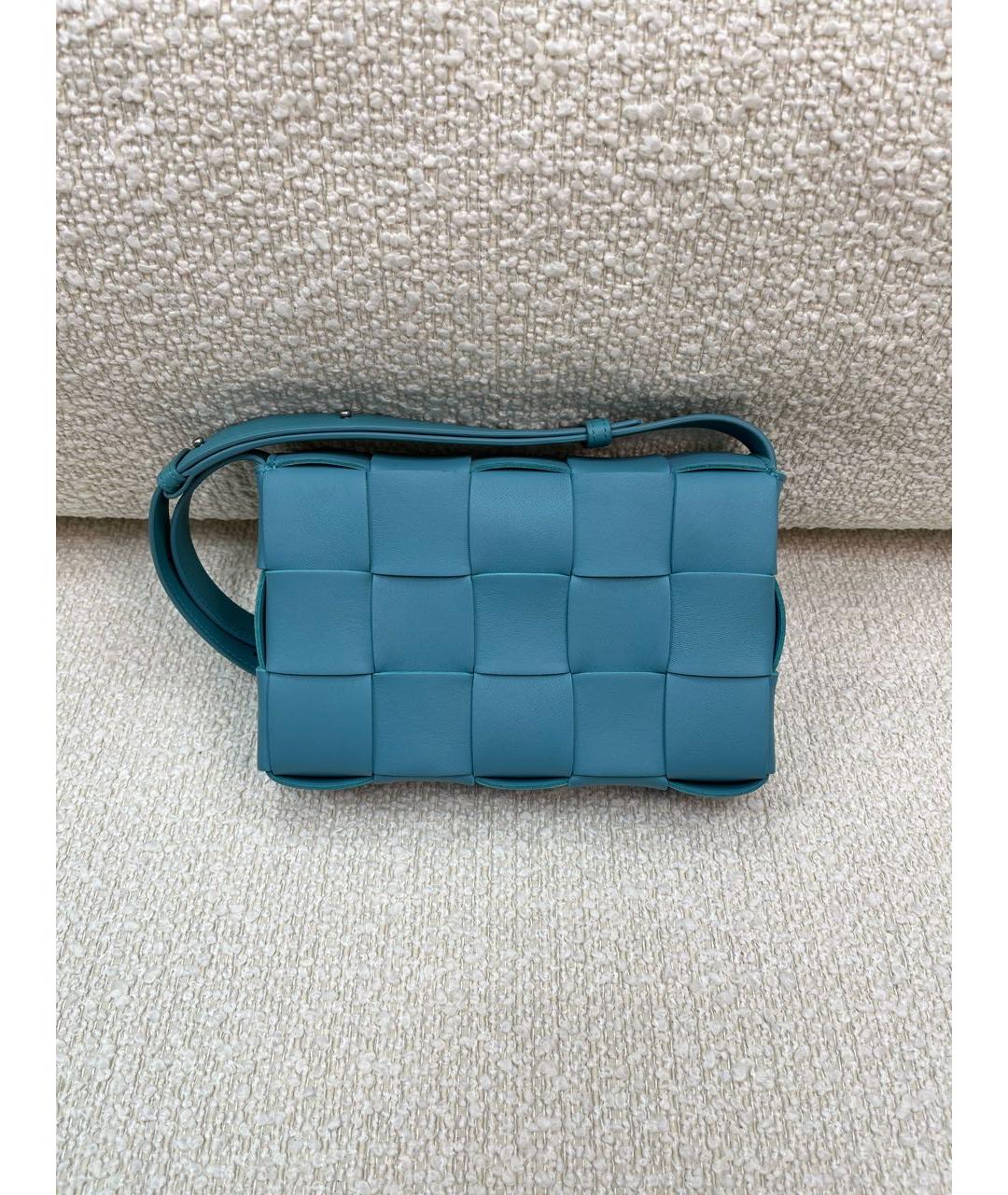 BOTTEGA VENETA Голубая кожаная сумка с короткими ручками, фото 3