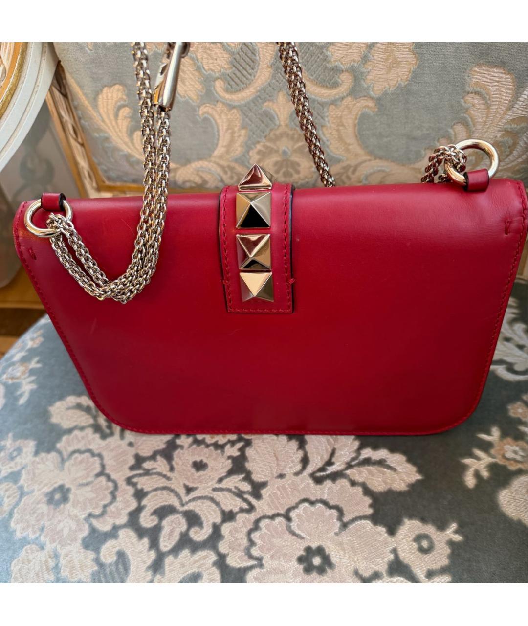 VALENTINO Красная кожаная сумка через плечо, фото 3