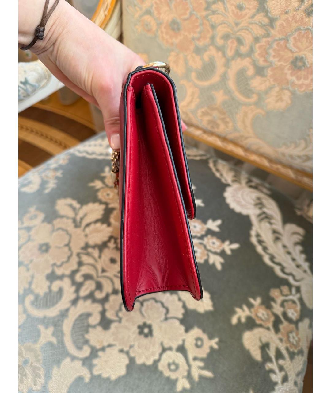 VALENTINO Красная кожаная сумка через плечо, фото 2