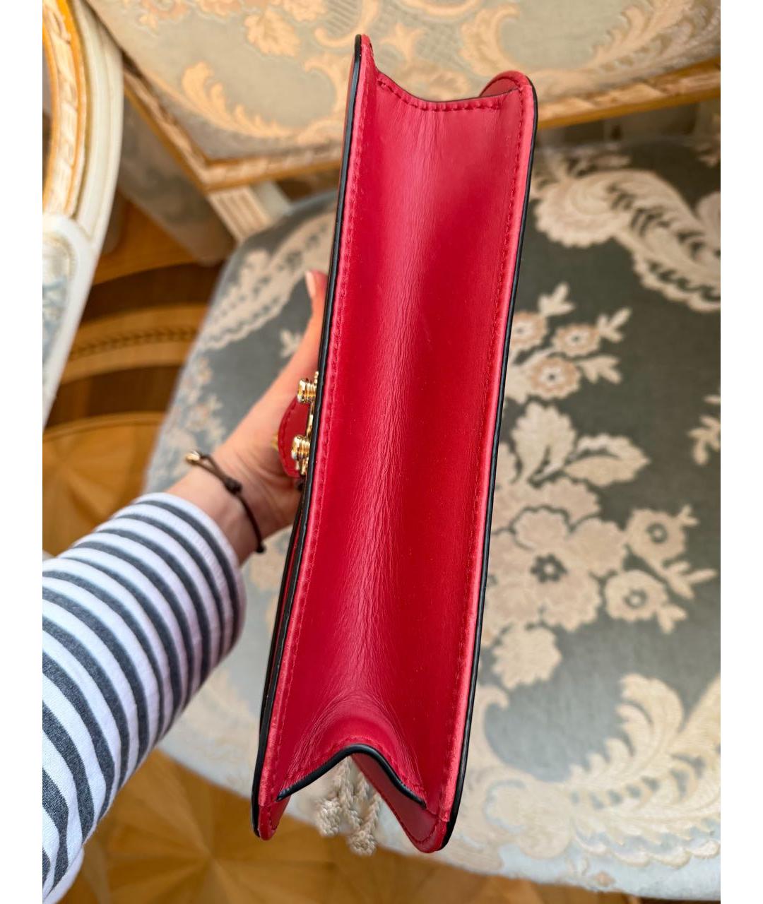 VALENTINO Красная кожаная сумка через плечо, фото 6