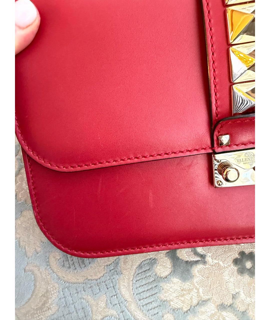 VALENTINO Красная кожаная сумка через плечо, фото 5