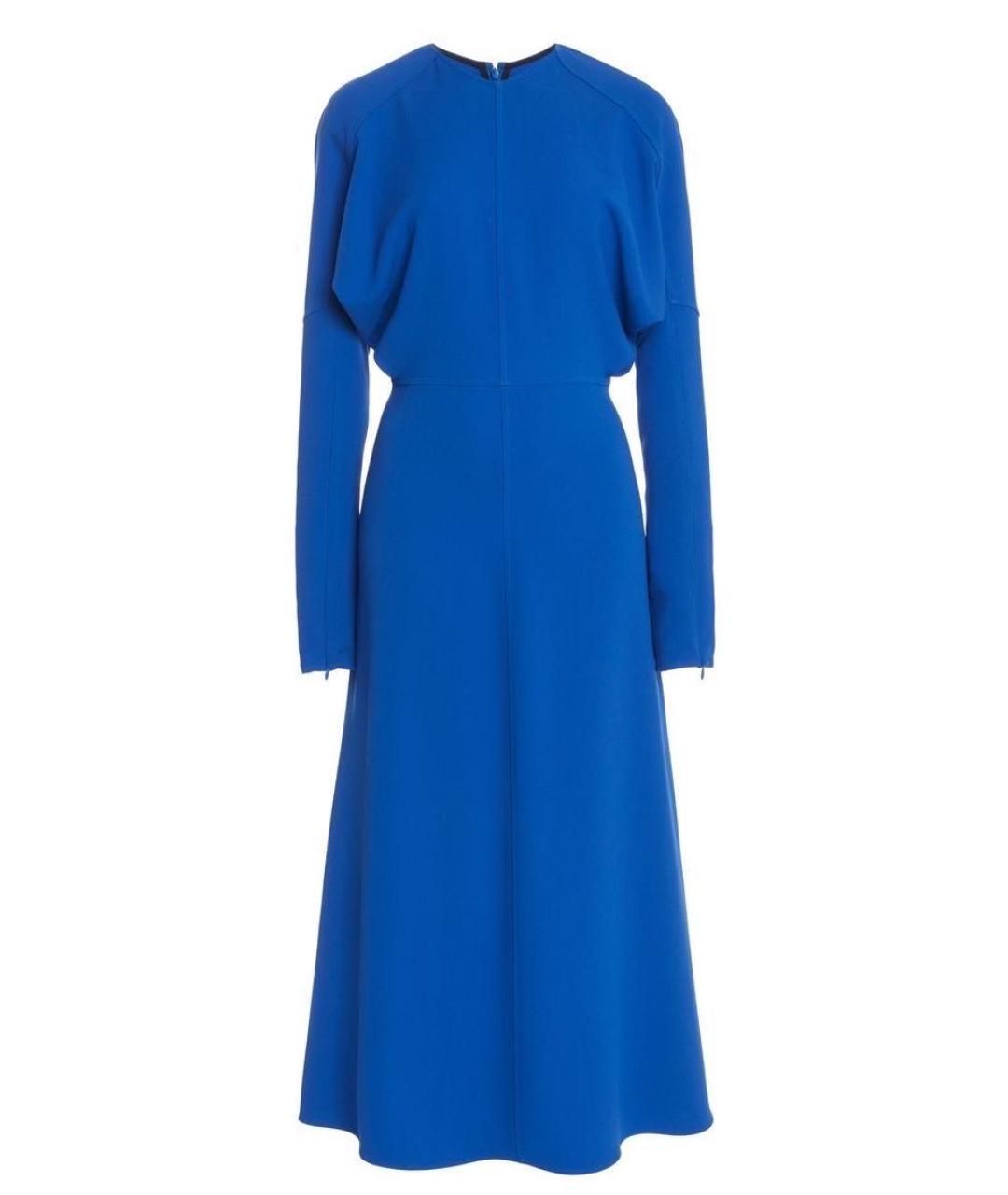 VICTORIA BECKHAM Синее ацетатное повседневное платье, фото 5