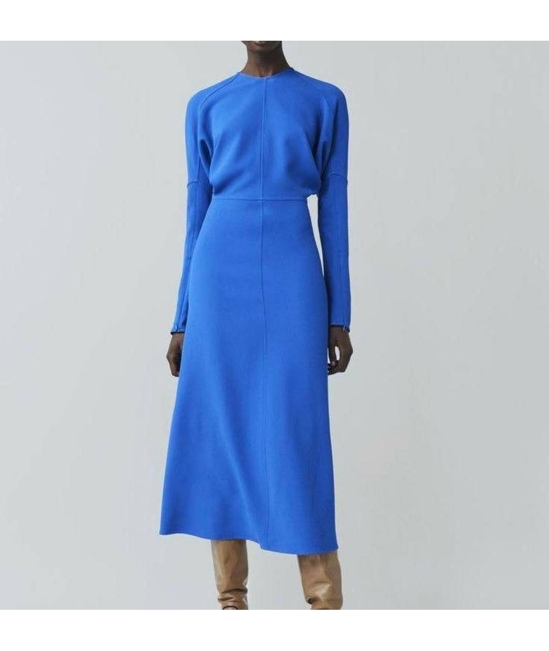 VICTORIA BECKHAM Синее ацетатное повседневное платье, фото 2