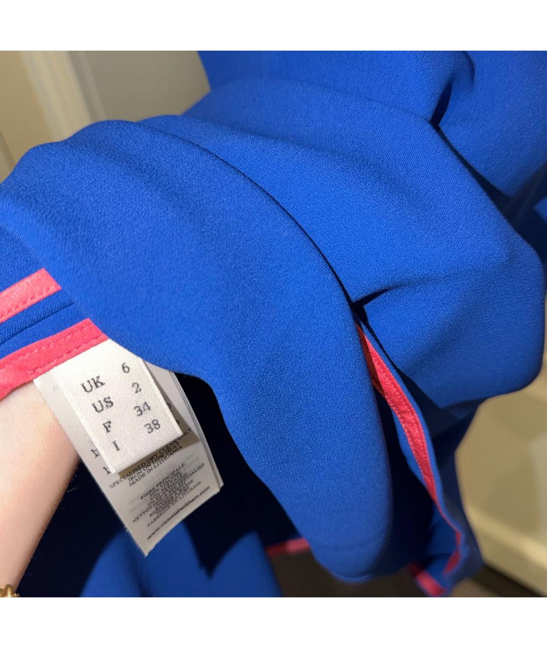 VICTORIA BECKHAM Синее ацетатное повседневное платье, фото 4