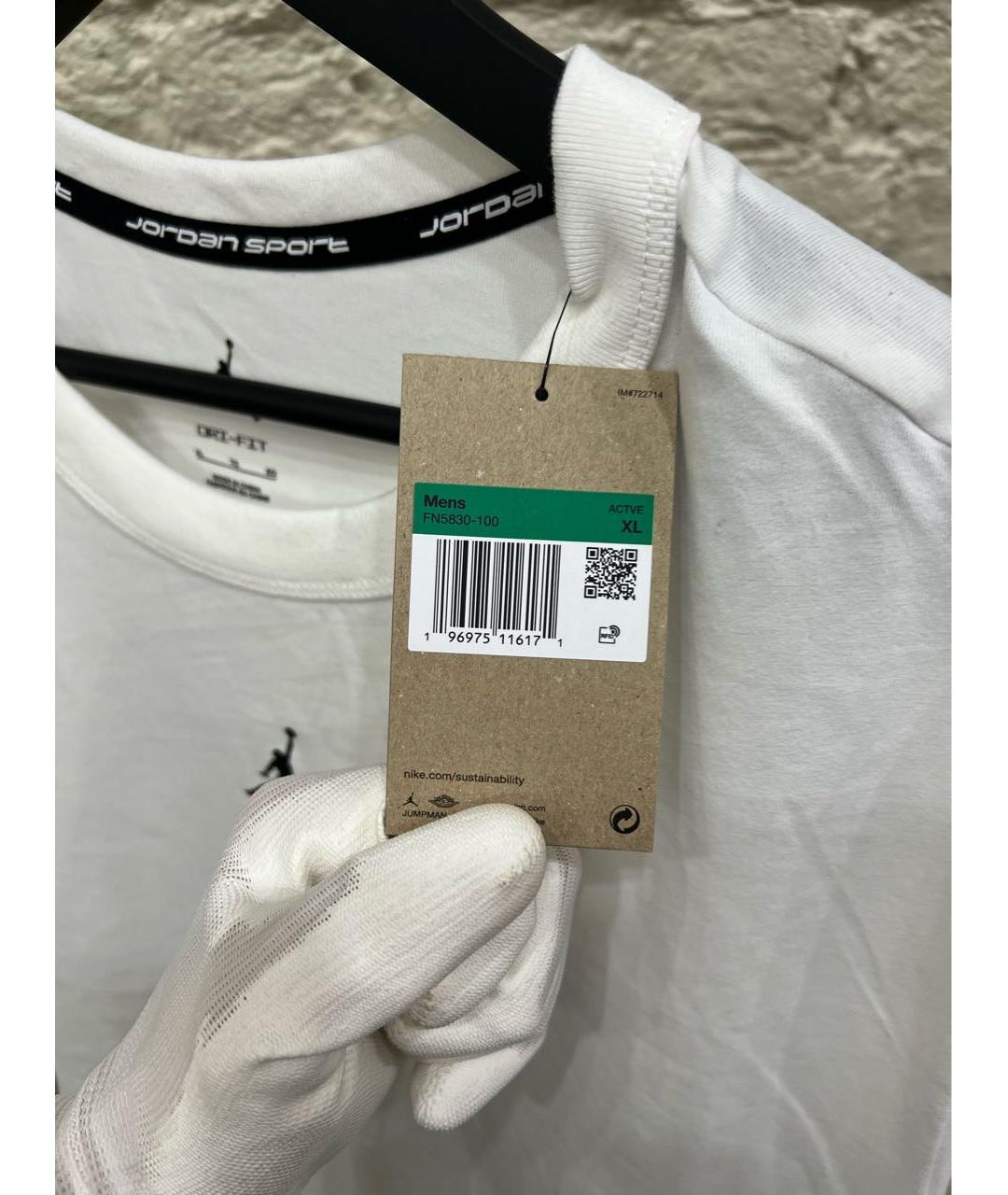 JORDAN Белая хлопковая футболка, фото 4
