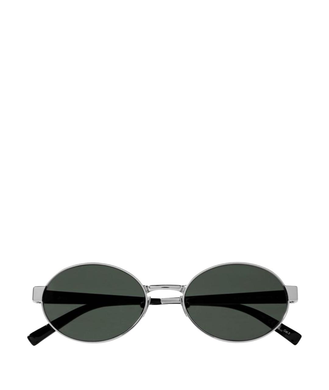 SAINT LAURENT Серебряные металлические солнцезащитные очки, фото 1
