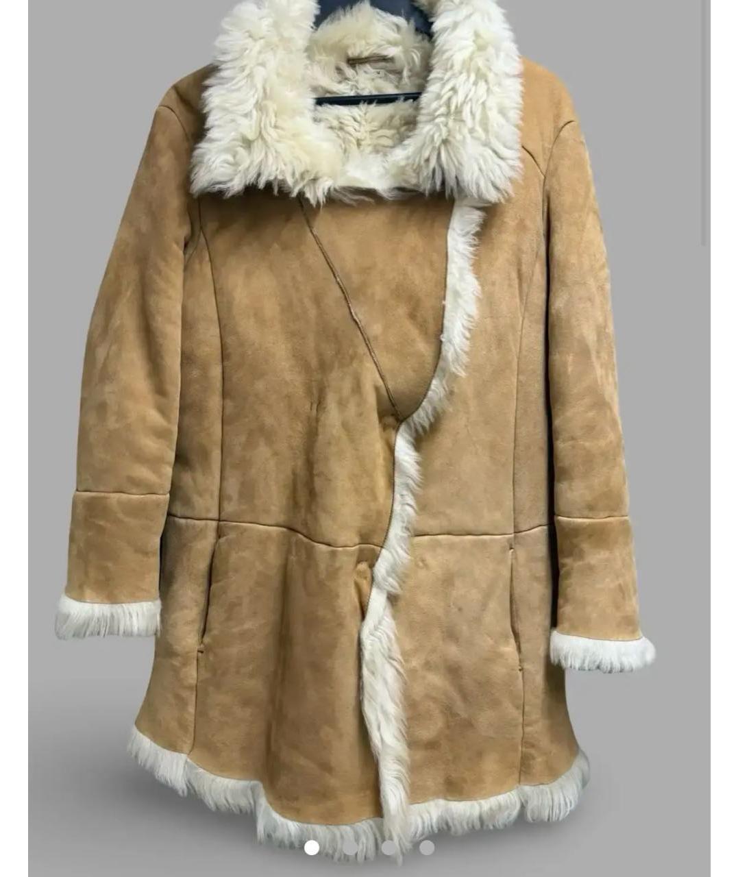 MIU MIU Бежевая меховая дубленка, фото 5