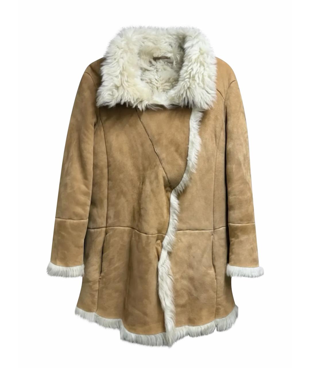 MIU MIU Бежевая меховая дубленка, фото 1