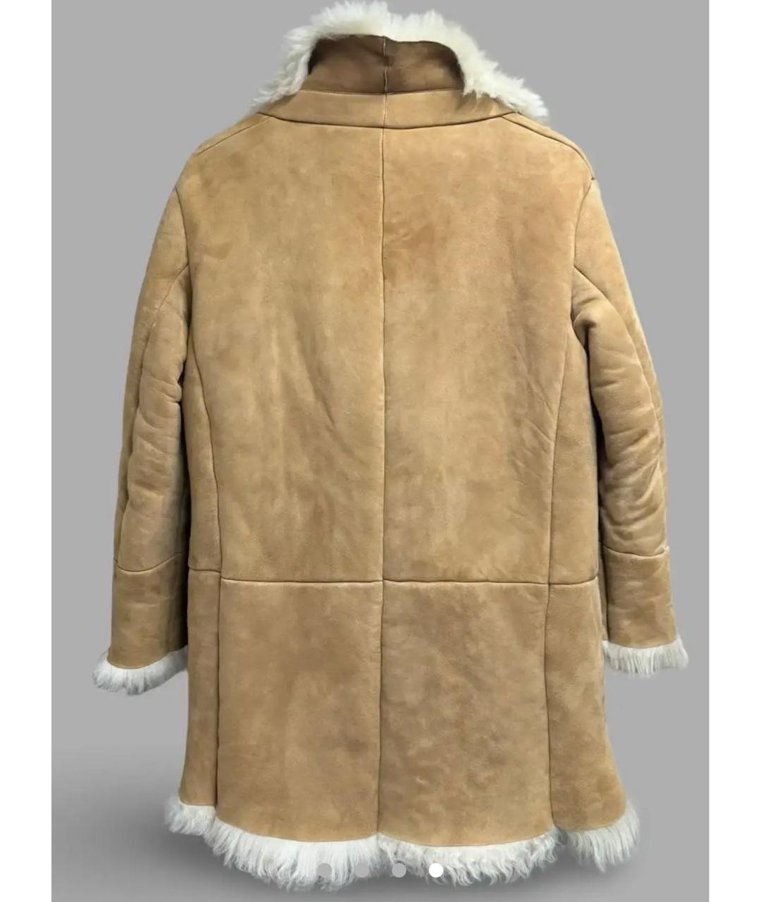 MIU MIU Бежевая меховая дубленка, фото 2