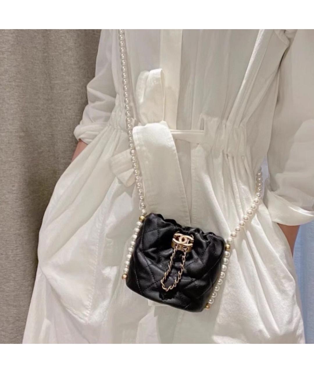 CHANEL Черная кожаная сумка через плечо, фото 4