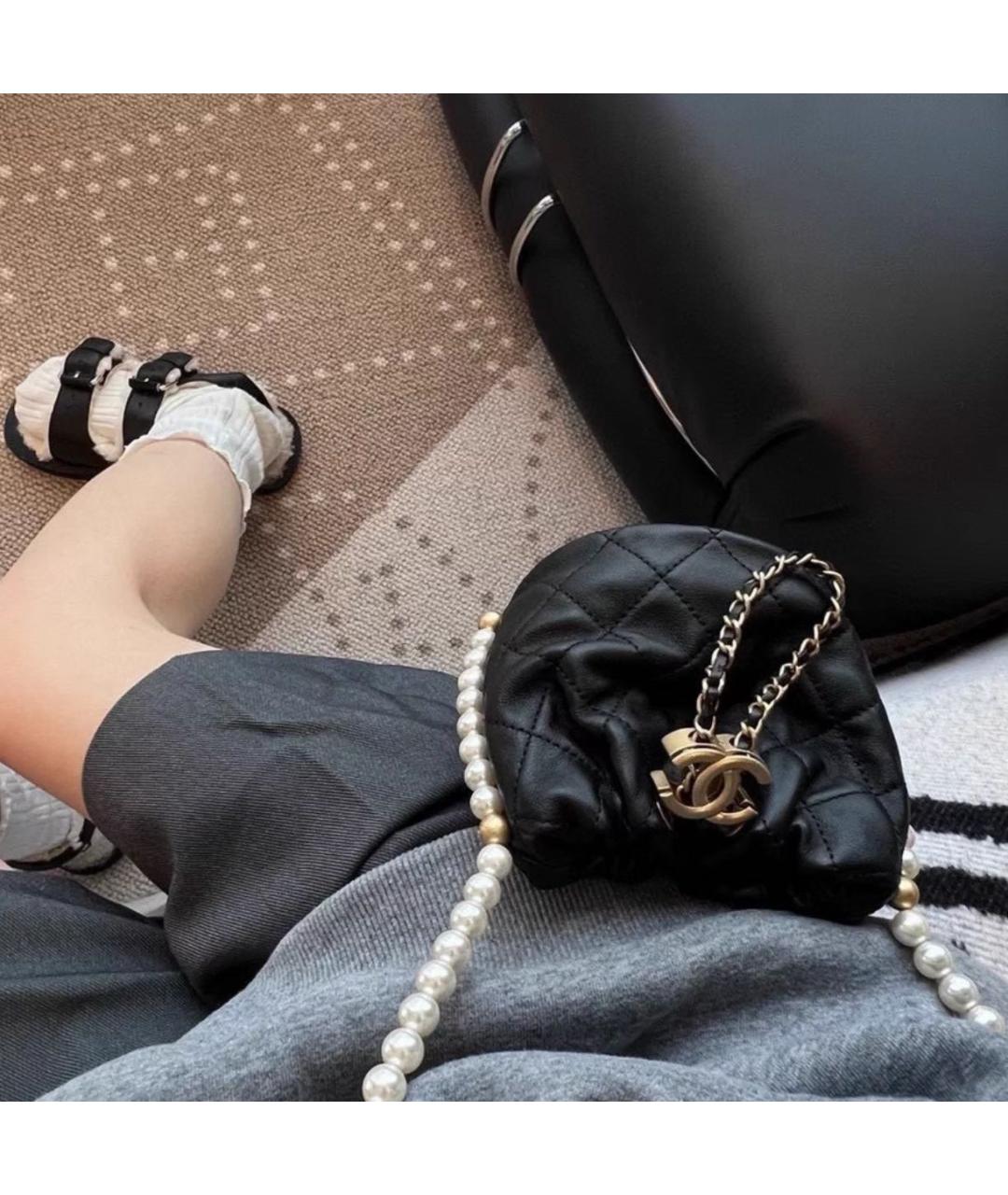 CHANEL Черная кожаная сумка через плечо, фото 5