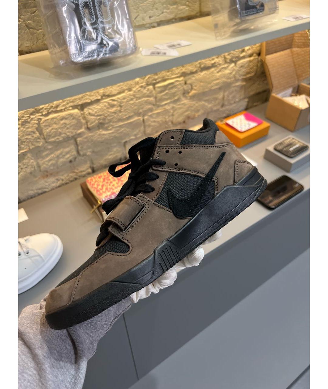 CACTUS JACK BY TRAVIS SCOTT Черные замшевые высокие кроссовки / кеды, фото 4