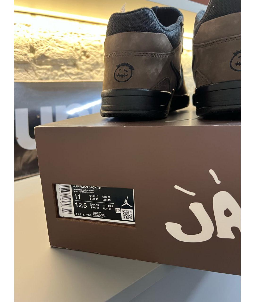 CACTUS JACK BY TRAVIS SCOTT Черные замшевые высокие кроссовки / кеды, фото 7