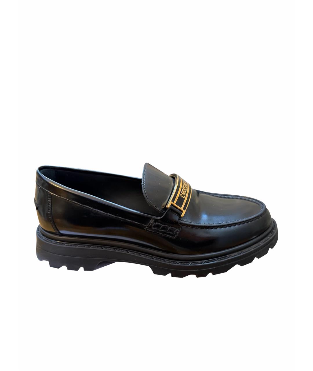 CHRISTIAN DIOR Черные кожаные лоферы, фото 1