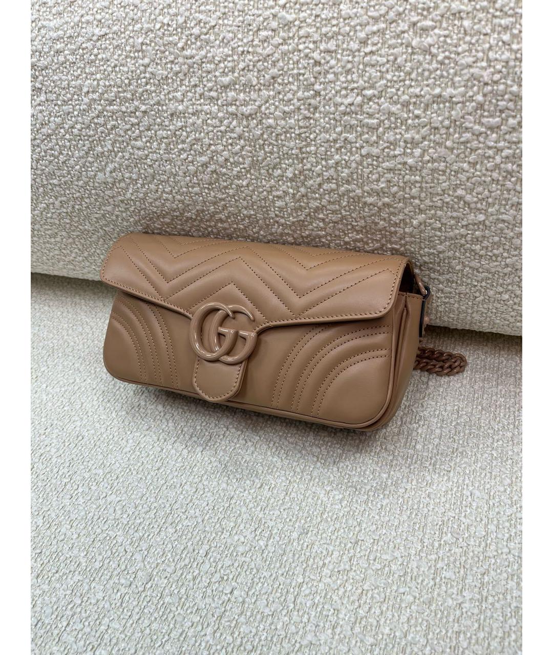 GUCCI Коричневая кожаная сумка с короткими ручками, фото 5