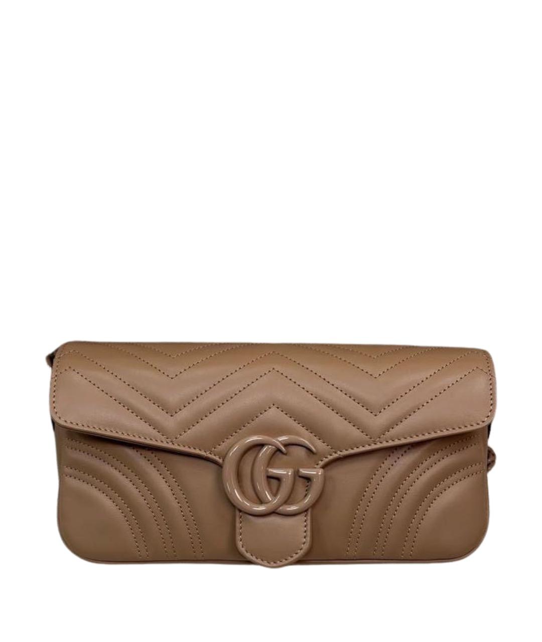 GUCCI Коричневая кожаная сумка с короткими ручками, фото 1