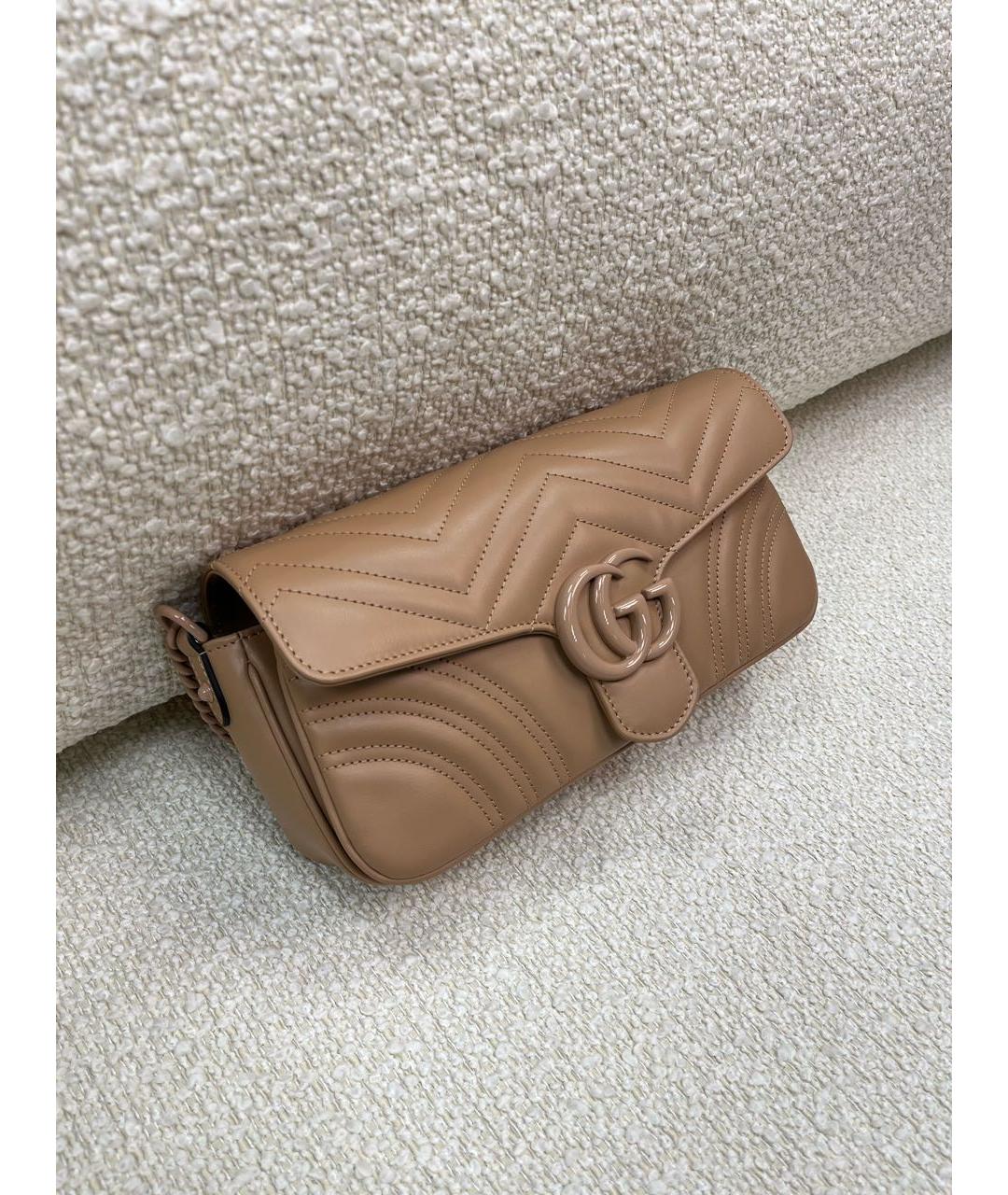 GUCCI Коричневая кожаная сумка с короткими ручками, фото 2