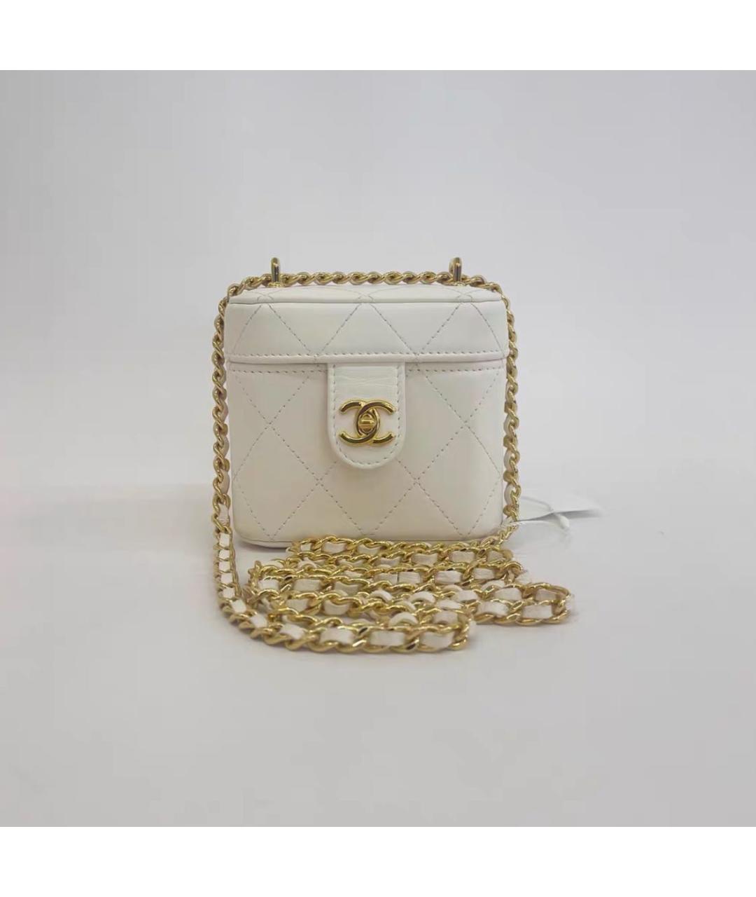 CHANEL Белая кожаная сумка через плечо, фото 2