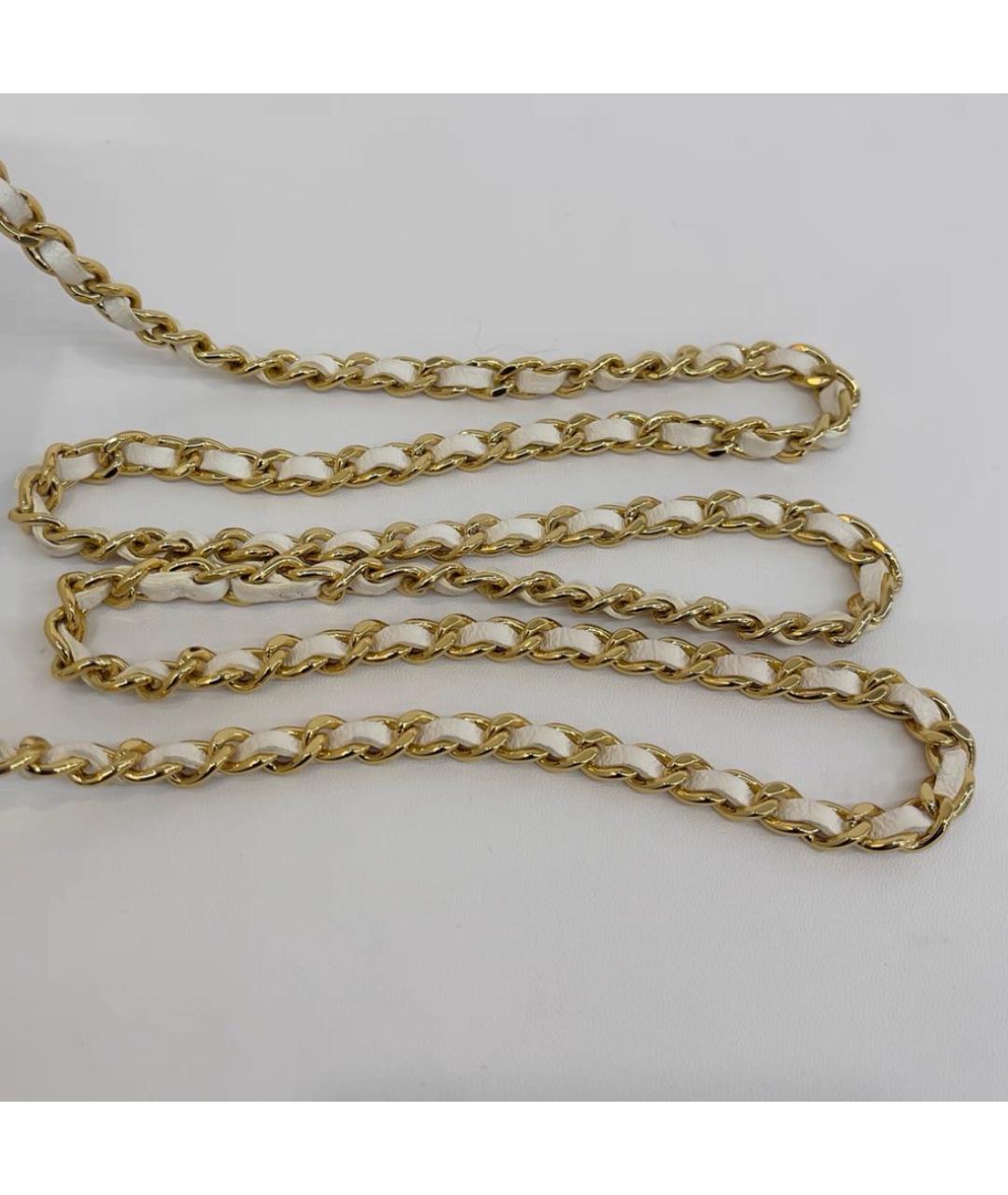 CHANEL Белая кожаная сумка через плечо, фото 4