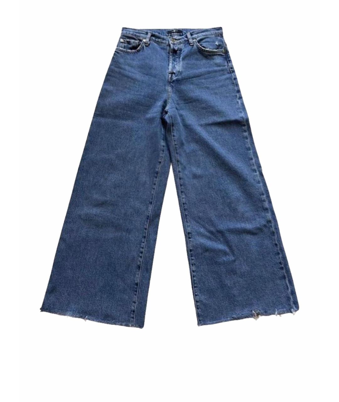 7 FOR ALL MANKIND Синие хлопко-эластановые джинсы клеш, фото 1