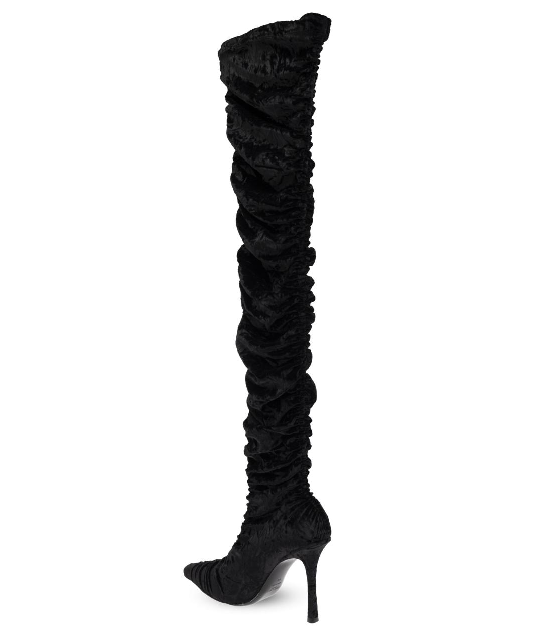 JIMMY CHOO Черные бархатные ботфорты, фото 4