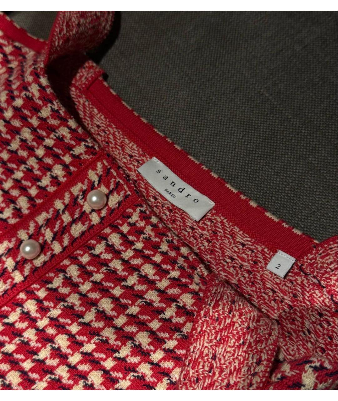 SANDRO Красная хлопковая майка, фото 3