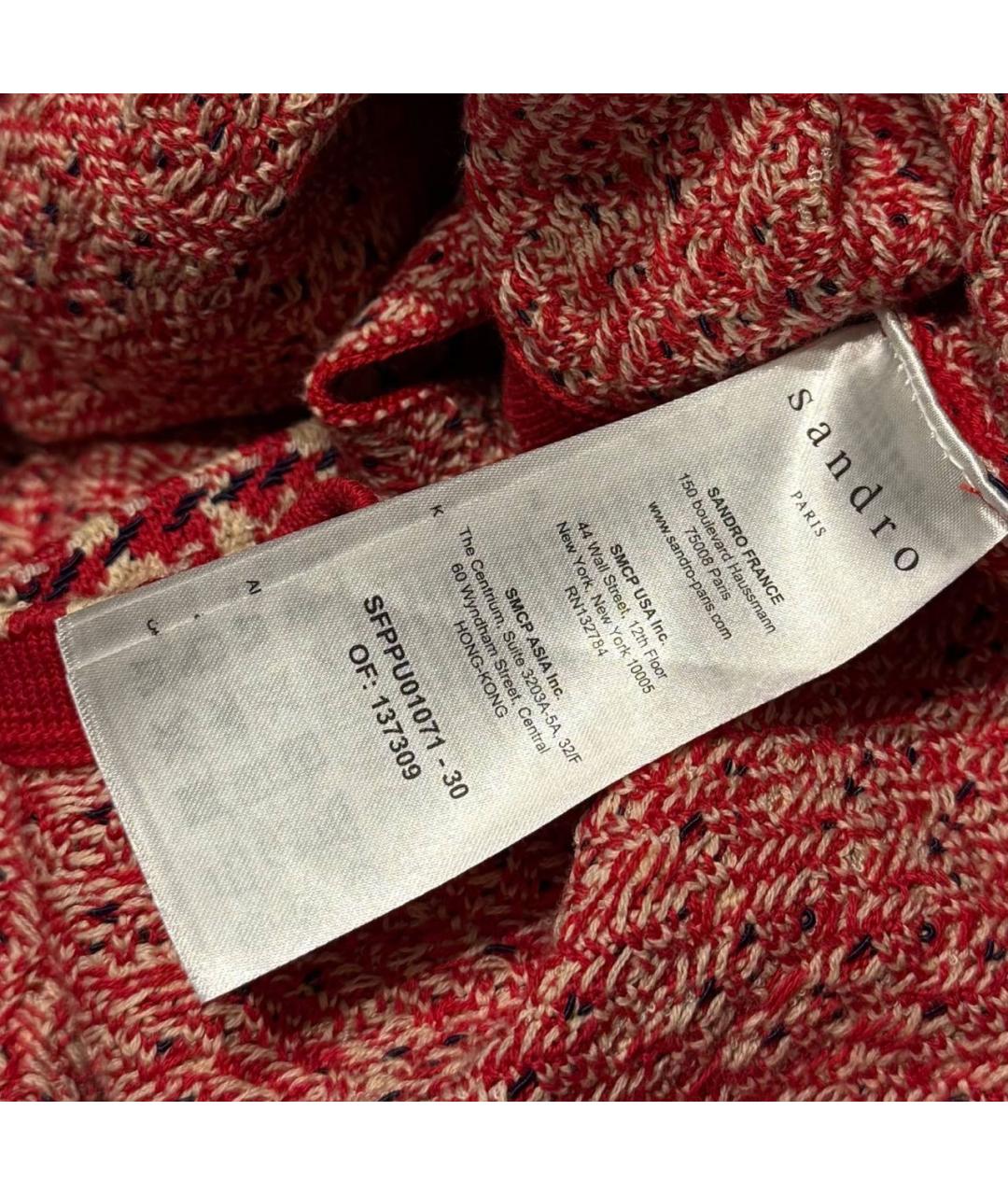 SANDRO Красная хлопковая майка, фото 6