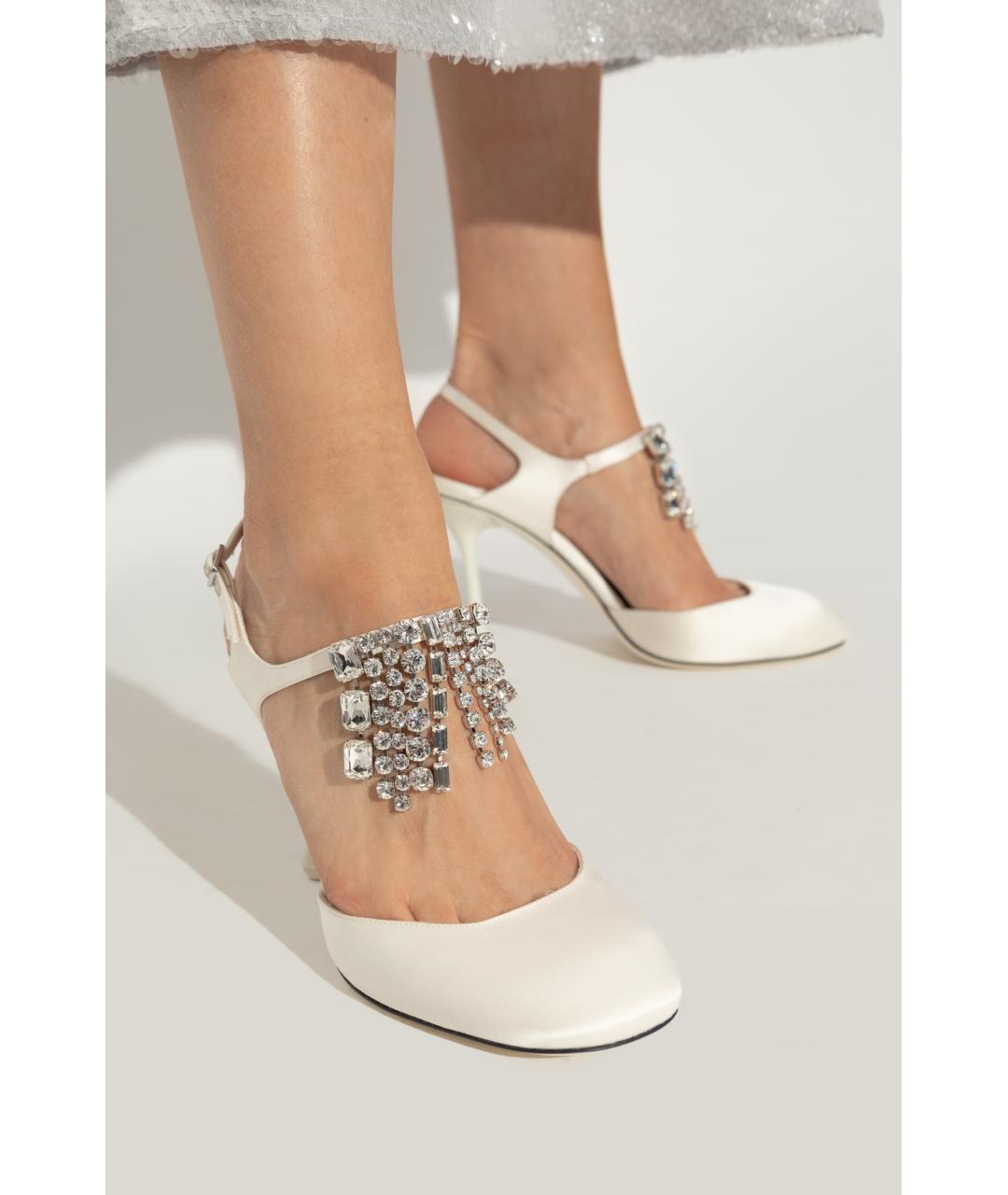 JIMMY CHOO Белые текстильные туфли, фото 4