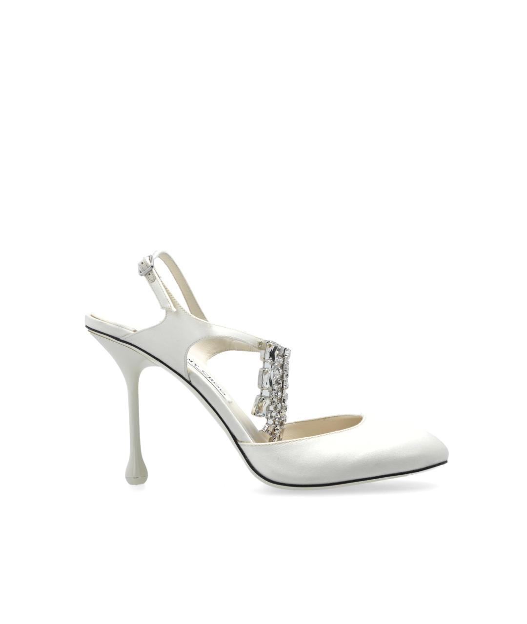 JIMMY CHOO Белые текстильные туфли, фото 6