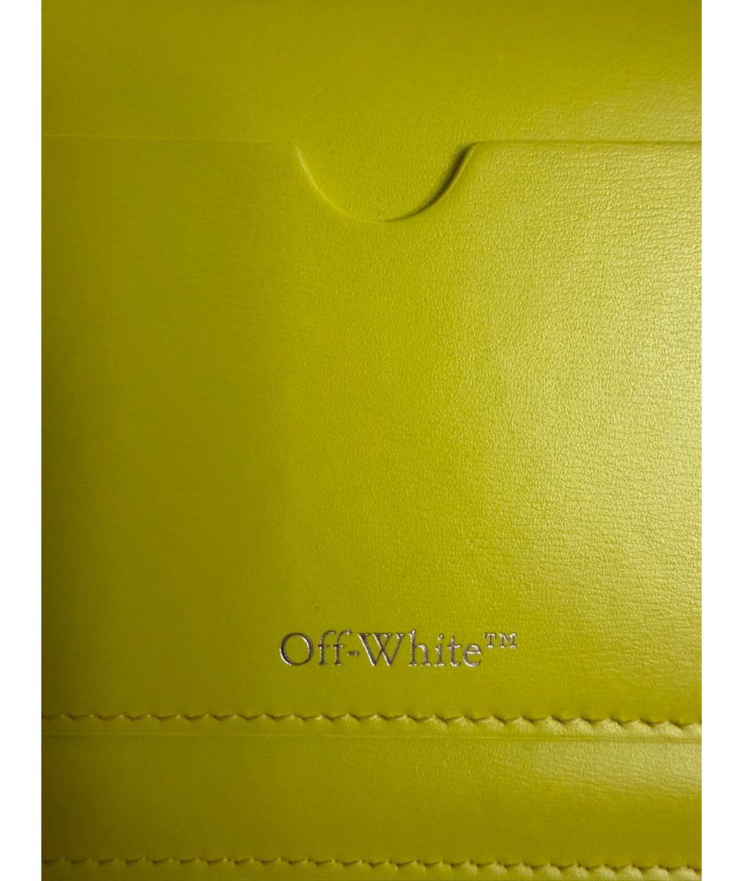 OFF-WHITE Зеленая кожаная сумка с короткими ручками, фото 6