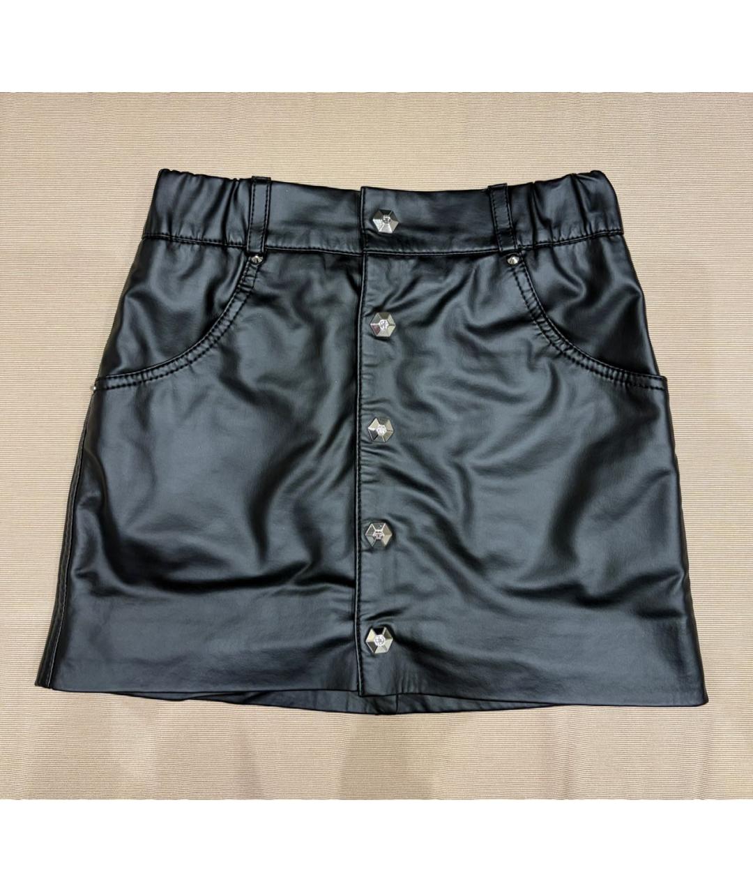 PHILIPP PLEIN Черная полиэстеровая юбка, фото 9