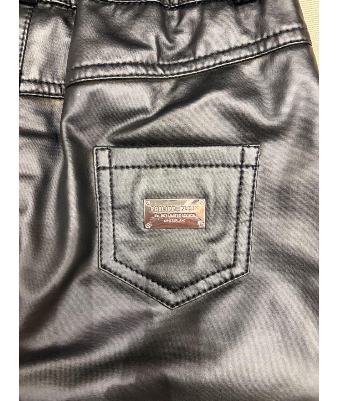 PHILIPP PLEIN Черная полиэстеровая юбка, фото 8