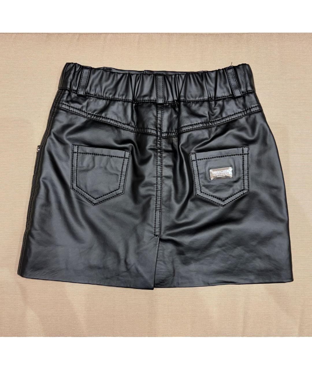 PHILIPP PLEIN Черная полиэстеровая юбка, фото 2