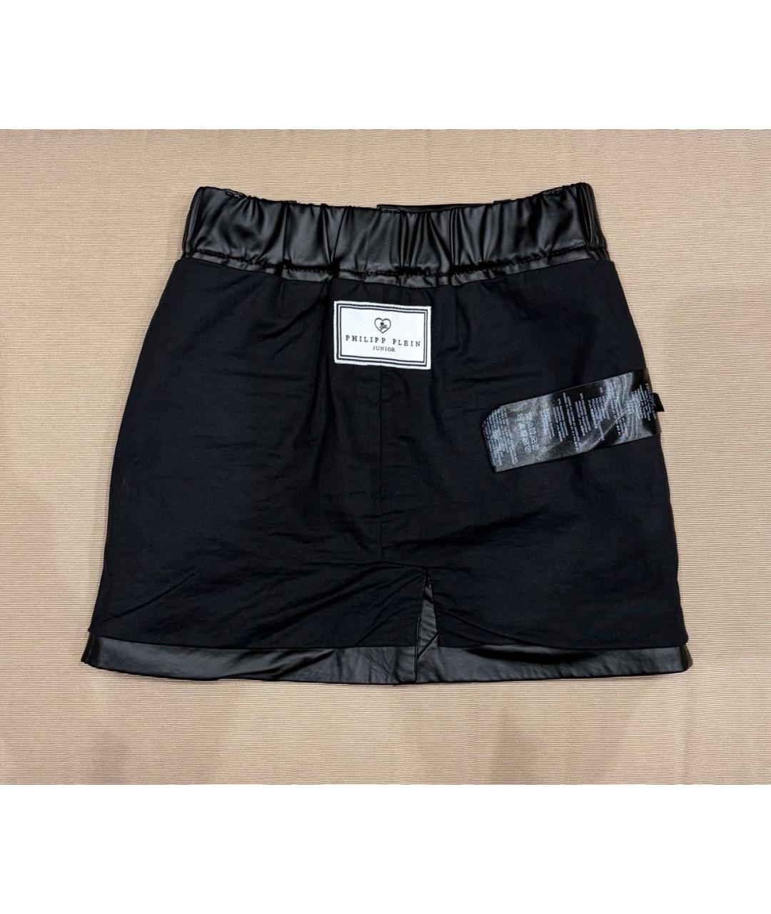 PHILIPP PLEIN Черная полиэстеровая юбка, фото 5