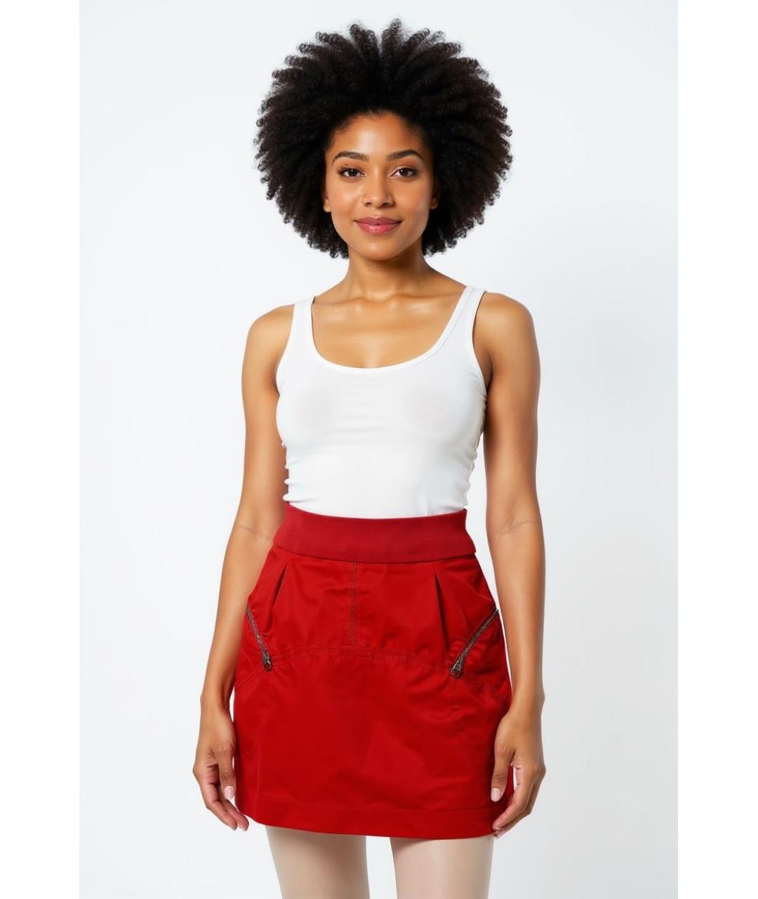 SEE BY CHLOE Красная хлопковая юбка мини, фото 2