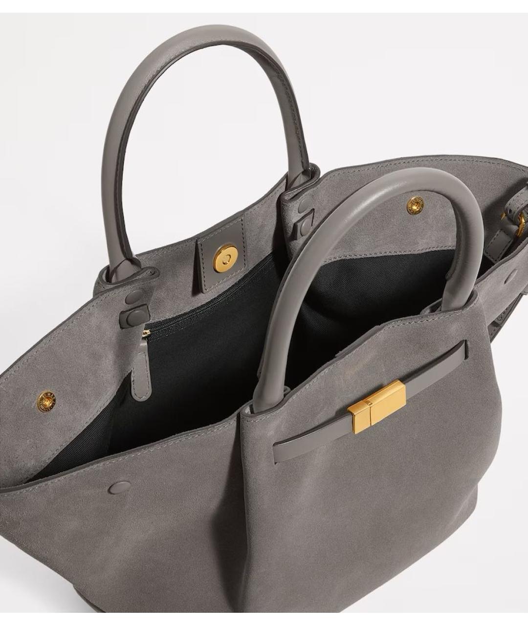 DEMELLIER Серая замшевая сумка тоут, фото 4