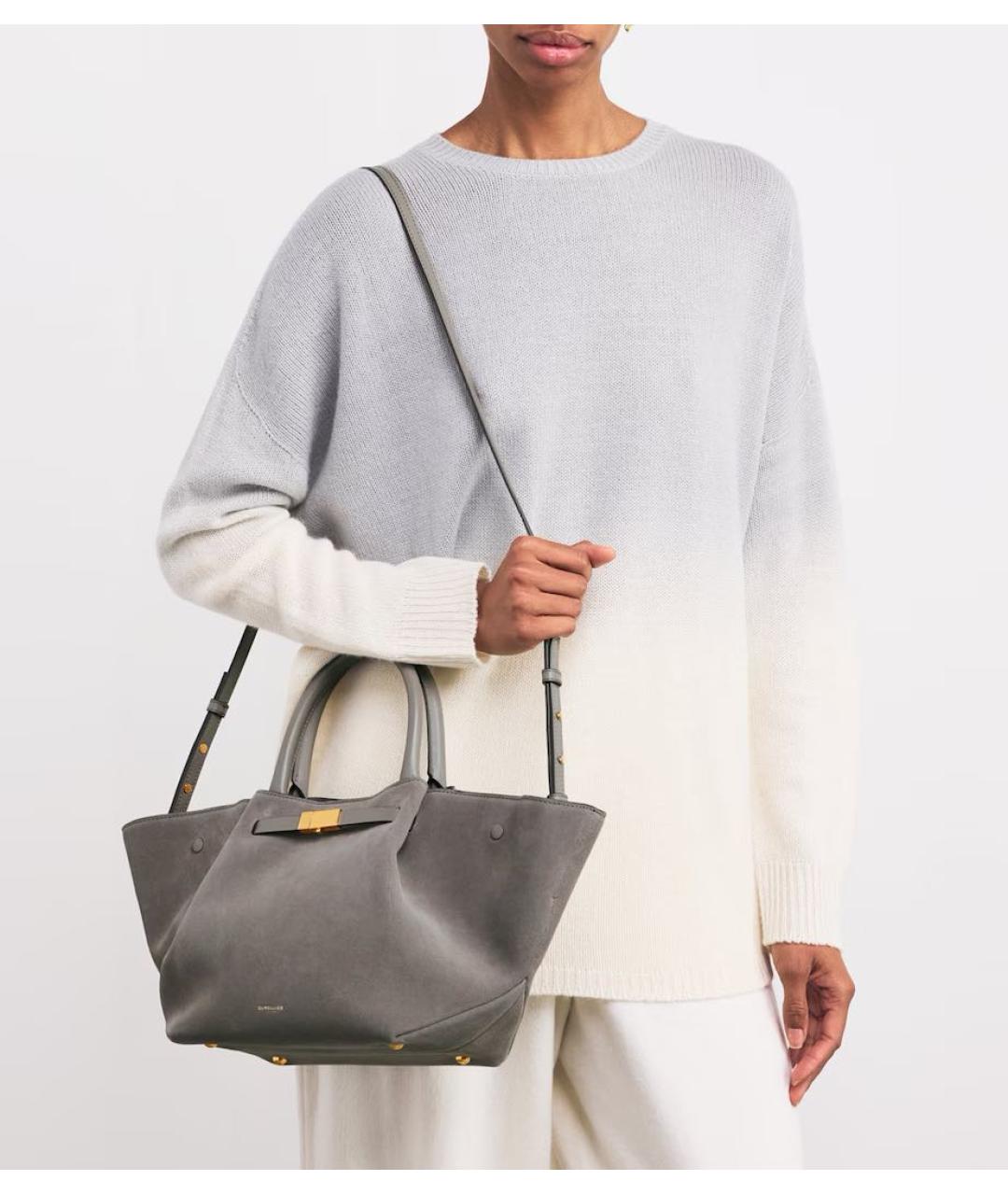 DEMELLIER Серая замшевая сумка тоут, фото 2