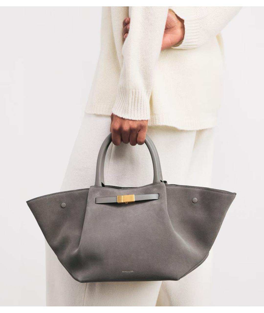 DEMELLIER Серая замшевая сумка тоут, фото 5