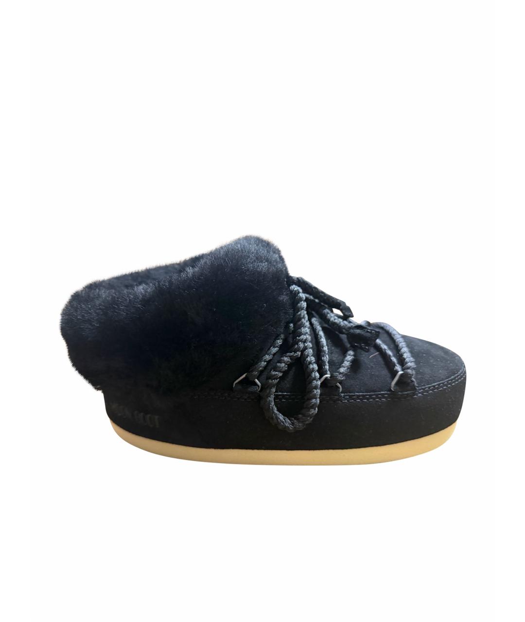 MOON BOOT Черные замшевые ботильоны, фото 1