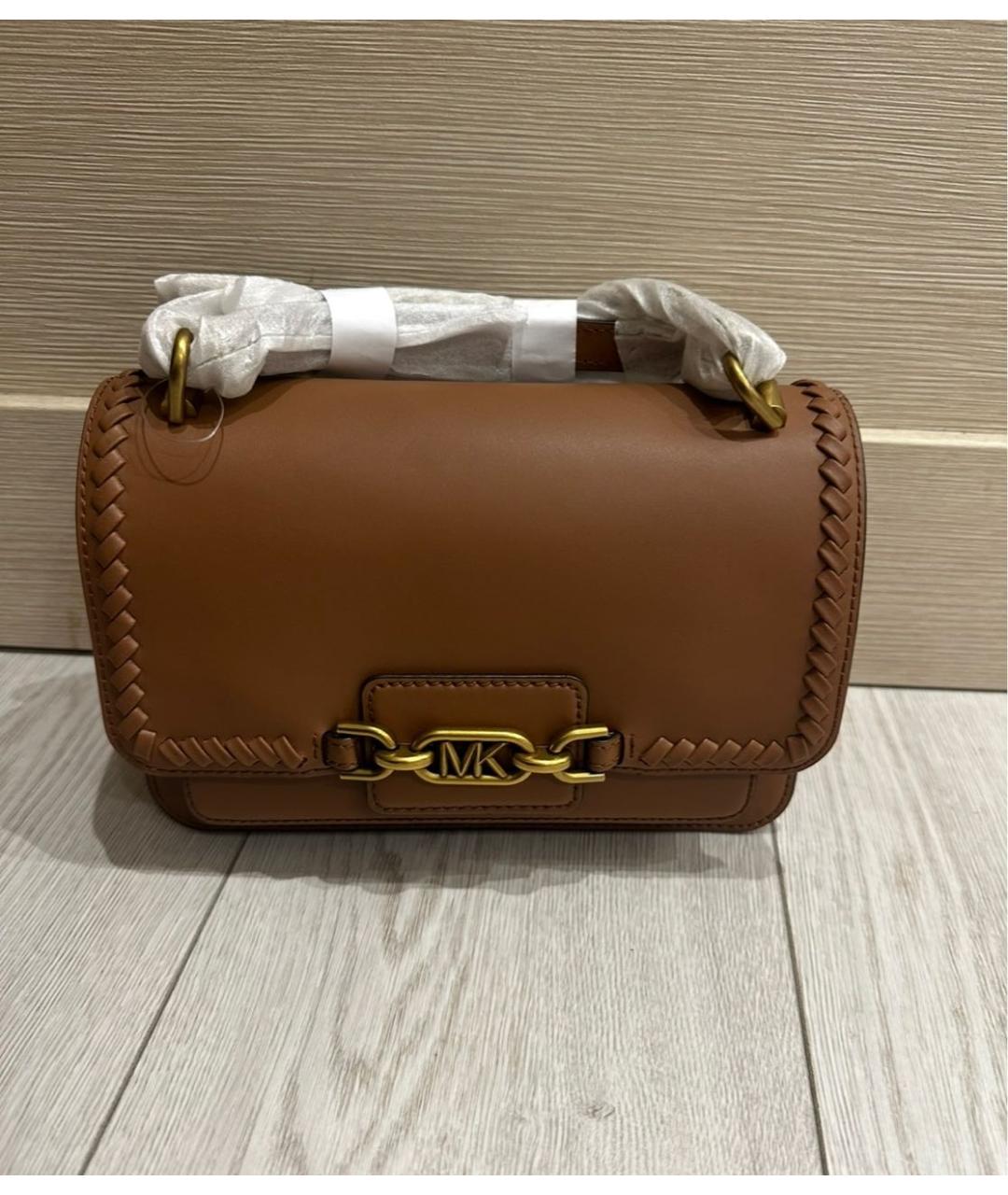 MICHAEL KORS Коричневая кожаная сумка через плечо, фото 8