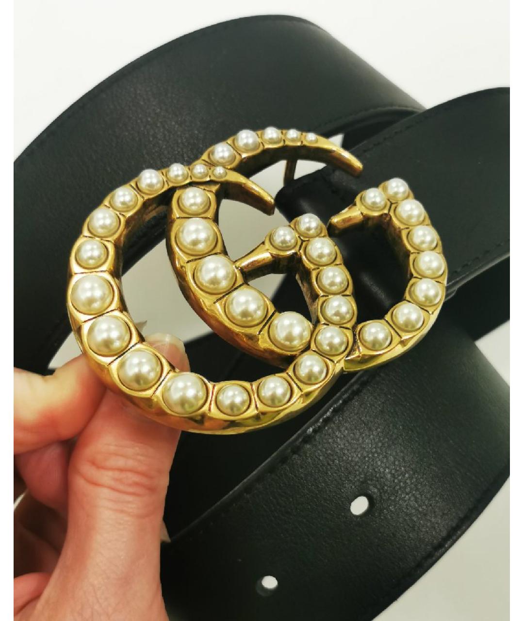 GUCCI Черный кожаный ремень, фото 5